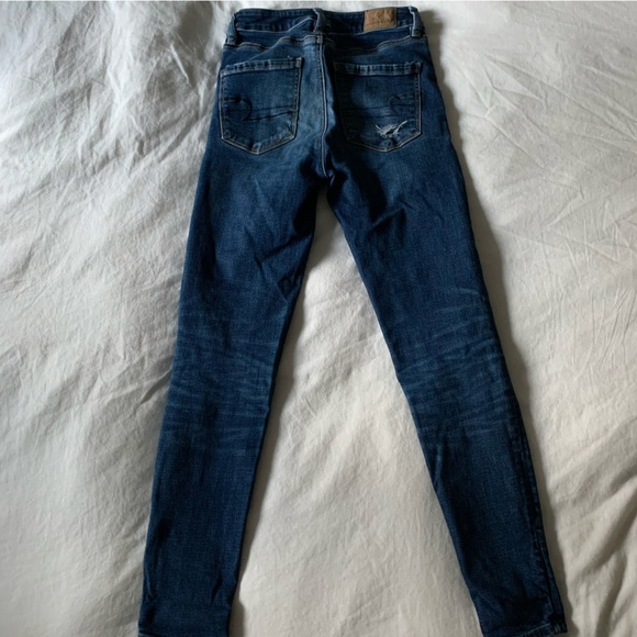 American Eagle Hi-Rise Skinny Ripped Jeans Women's 00 short - Picture 2 of 5